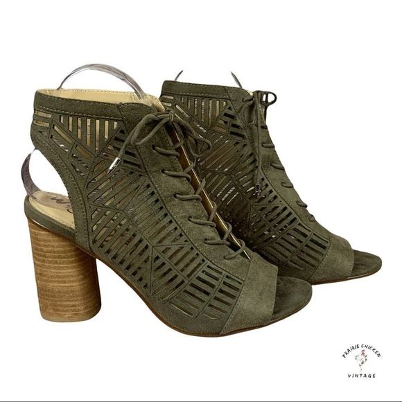 Sam Edelman Micro-Suede Lattice Pumps Heels Lace up size 8.5 - Picture 2 of 9